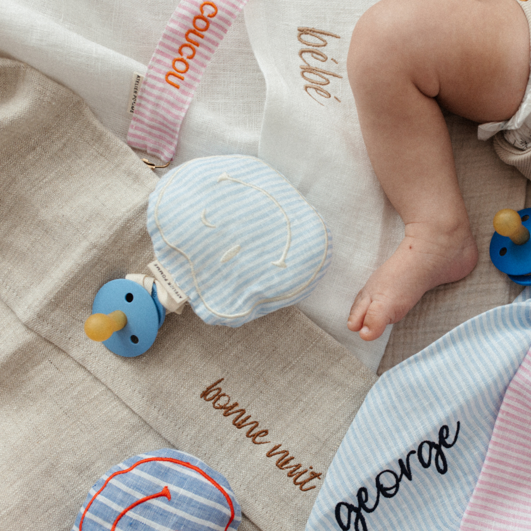 PACIFIER CLOTH - POMME - LOVELY LINEN DREAMY BLUE