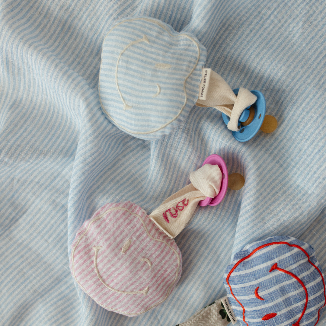 PACIFIER CLOTH - POMME - LOVELY LINEN DREAMY BLUE