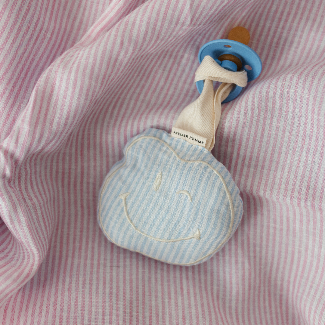 PACIFIER CLOTH - POMME - LOVELY LINEN DREAMY BLUE