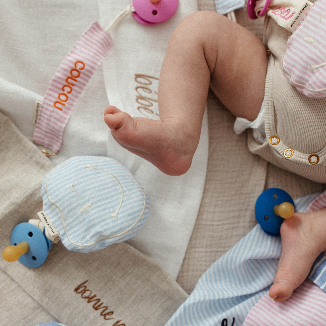 PACIFIER CLOTH - POMME - LOVELY LINEN DREAMY BLUE