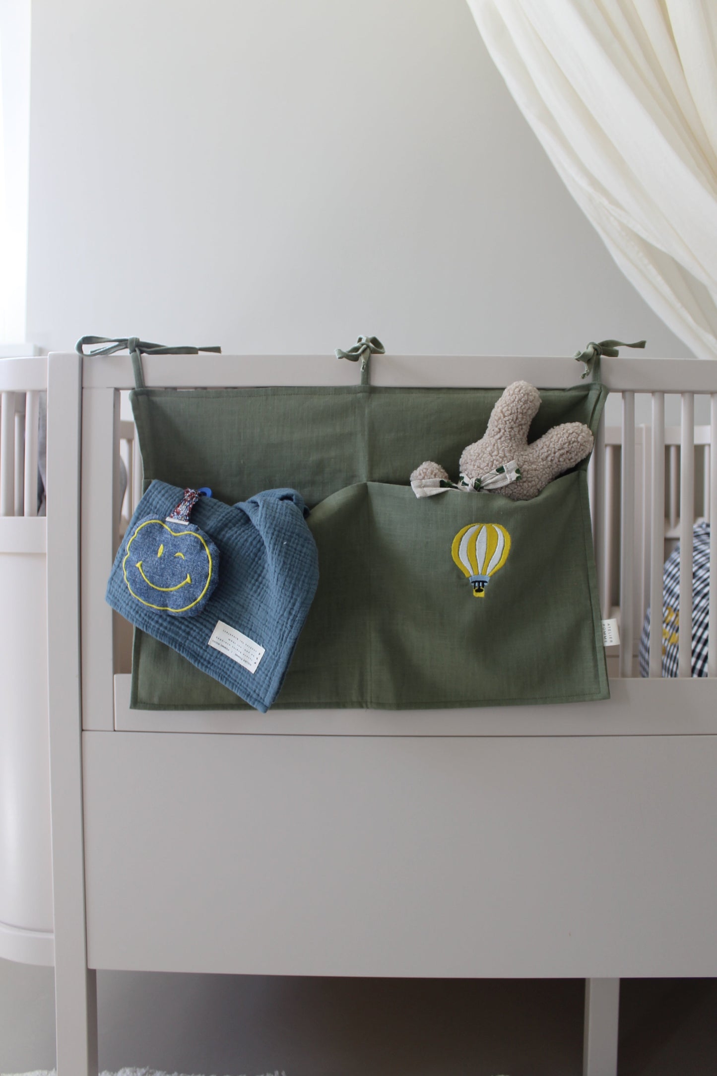 LINEN BED POCKET | MORNING MOSS