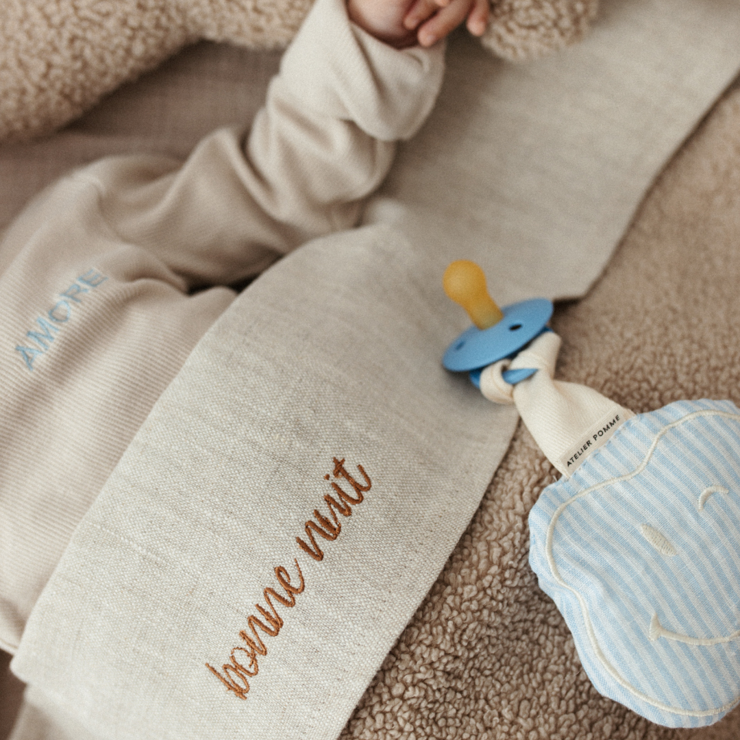 PACIFIER CLOTH - POMME - LOVELY LINEN DREAMY BLUE