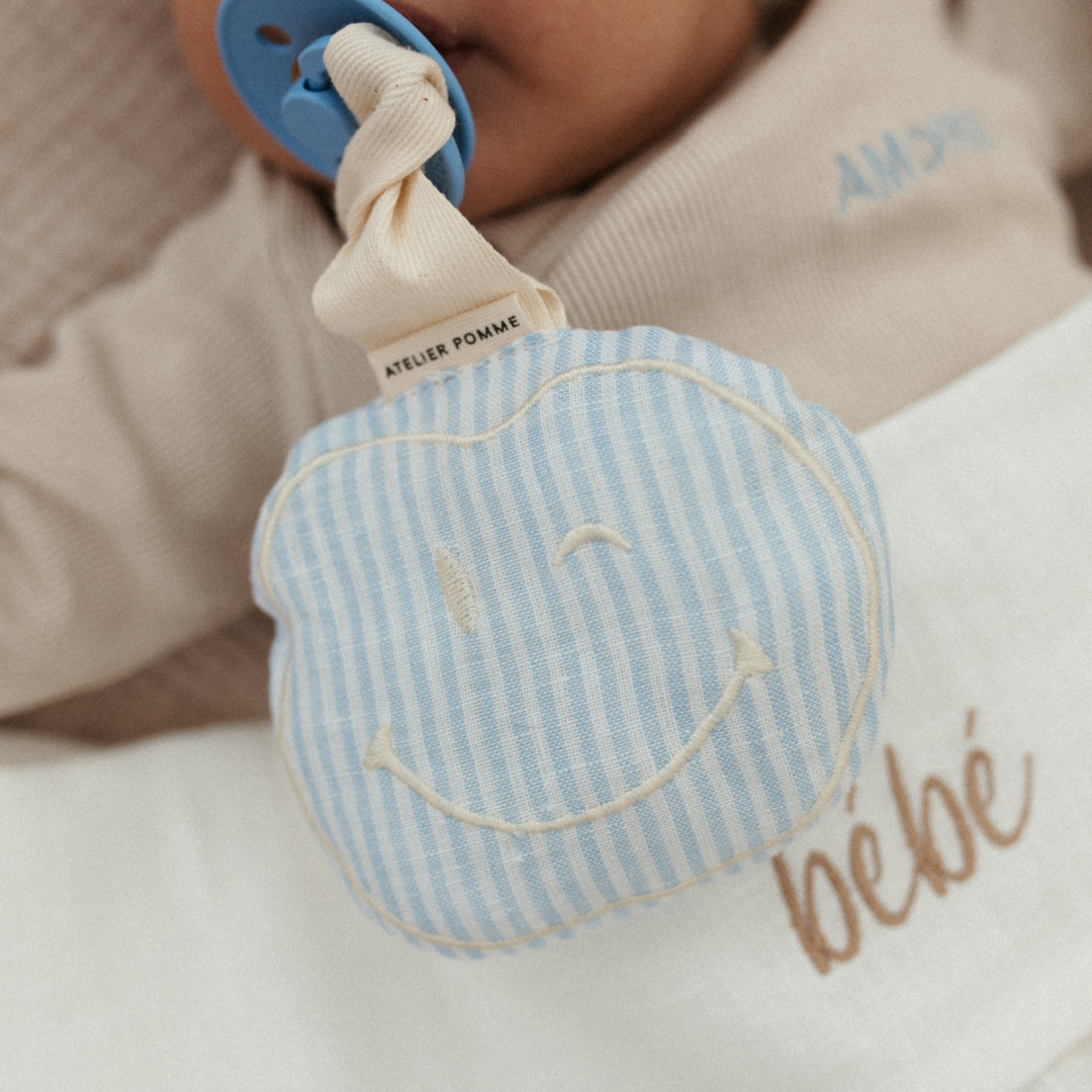 PACIFIER CLOTH - POMME - LOVELY LINEN DREAMY BLUE