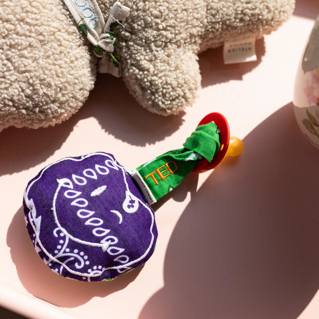 PACIFIER CLOTH POMME | BANDANA PURPLE RAIN