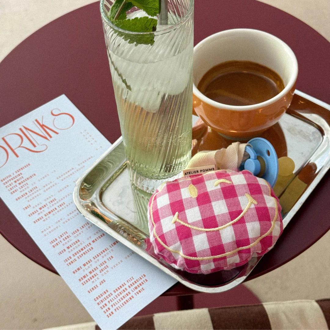 PACIFIER CLOTH POMME | CHECKED BLOWY BUBBELGUM