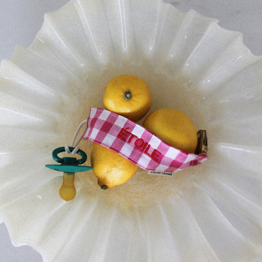 PACIFIER CORD CHECKED | BLOWY BUBBLEGUM