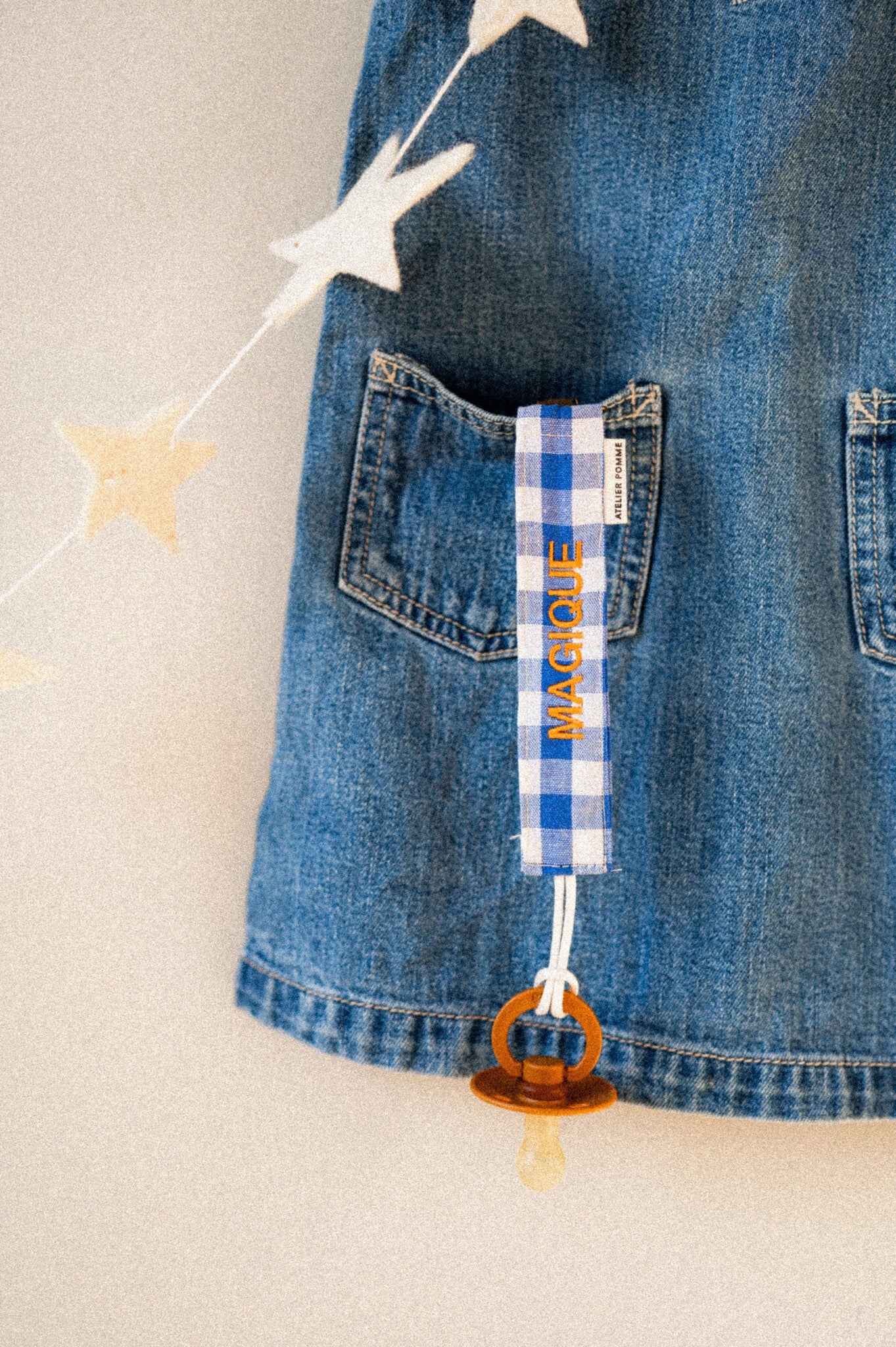 PACIFIER CORD CHECKED | BOOGIE BLUE