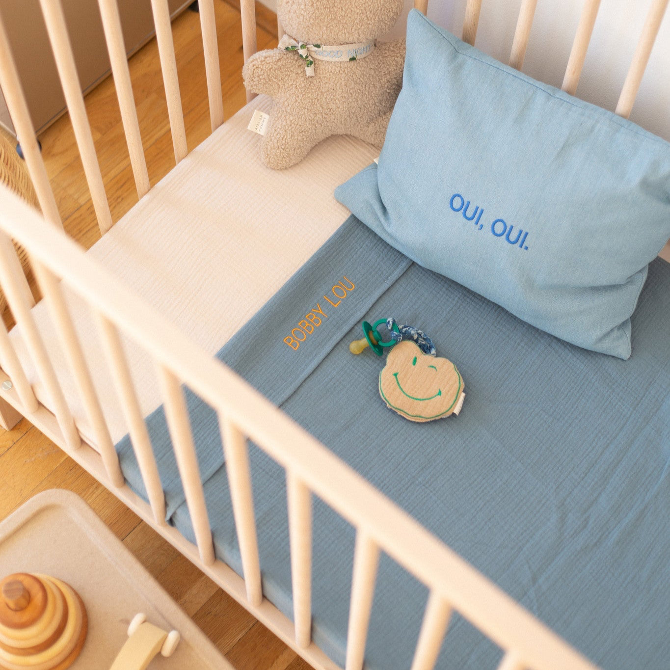 FLAT SHEET COT | MISTY BLUE