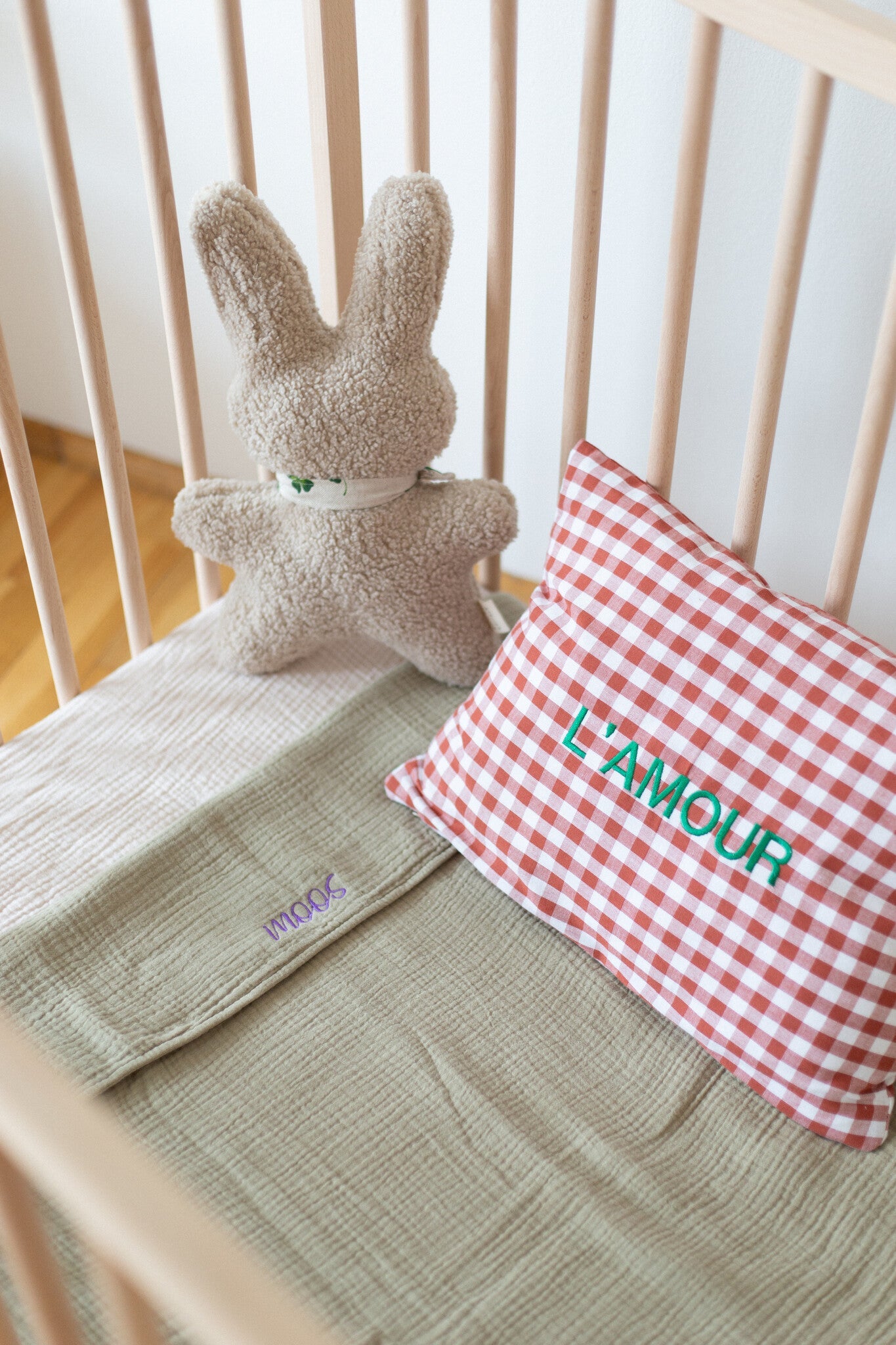 MUSLIN BLANKET MORNING MOSS - COT