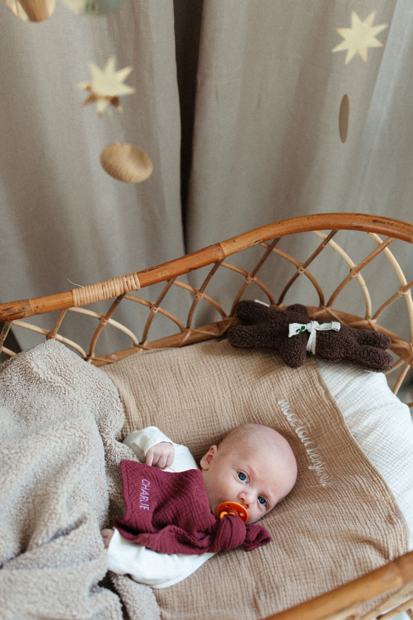 PACIFIER CLOTH - CUDDLE - BURGUNDY BOO