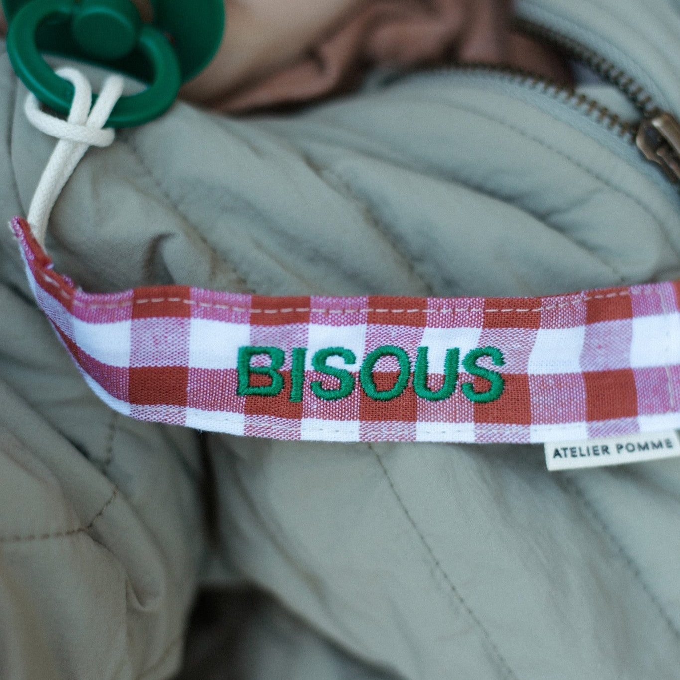 PACIFIER CORD CHECKED | BISOUS BRIQUE