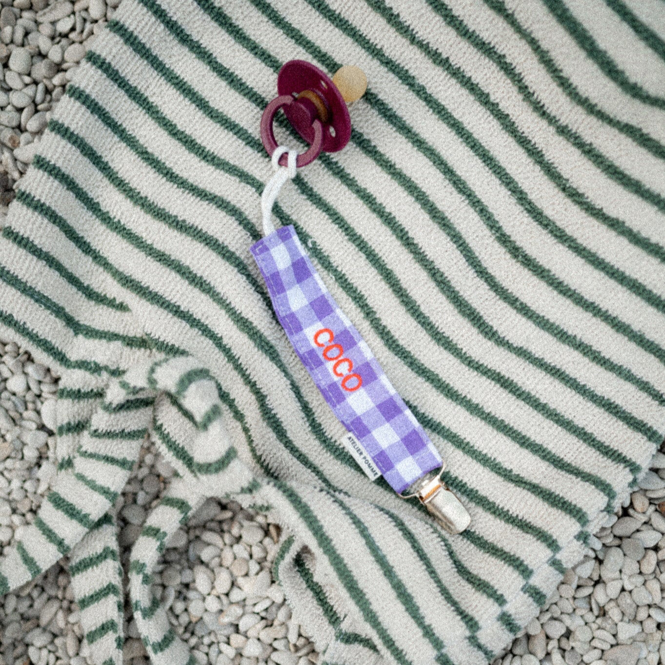 PACIFIER CORD CHECKED | PURPLE RAIN