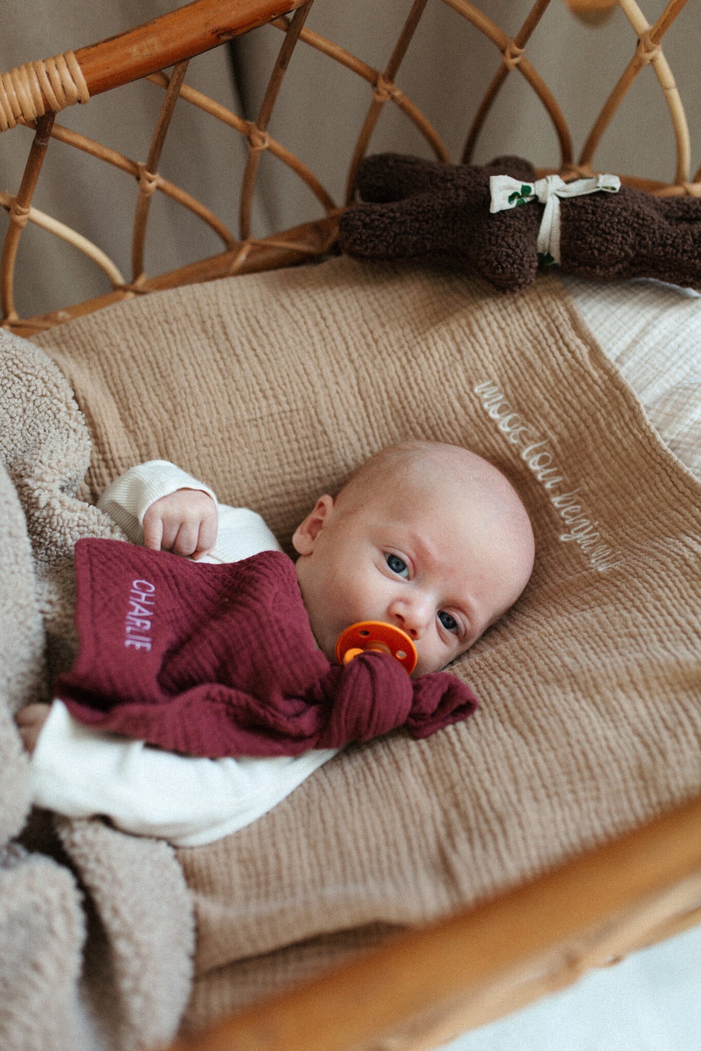 PACIFIER CLOTH - CUDDLE - BURGUNDY BOO