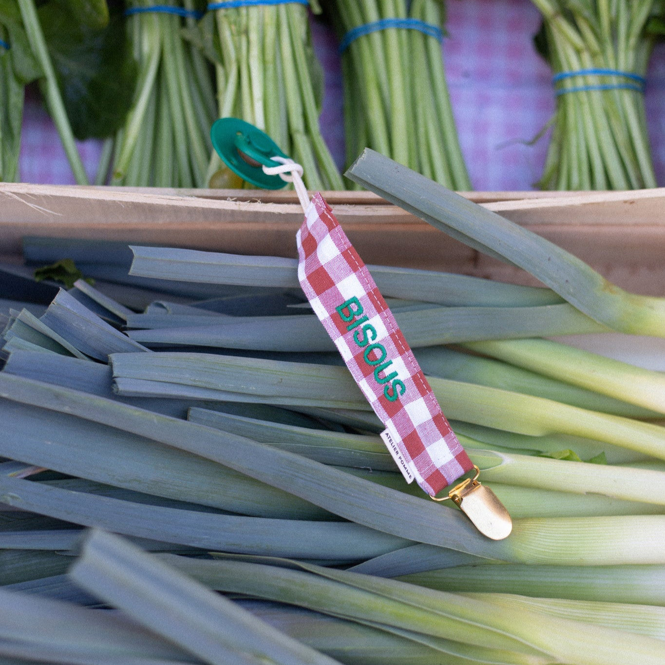 PACIFIER CORD CHECKED | BISOUS BRIQUE