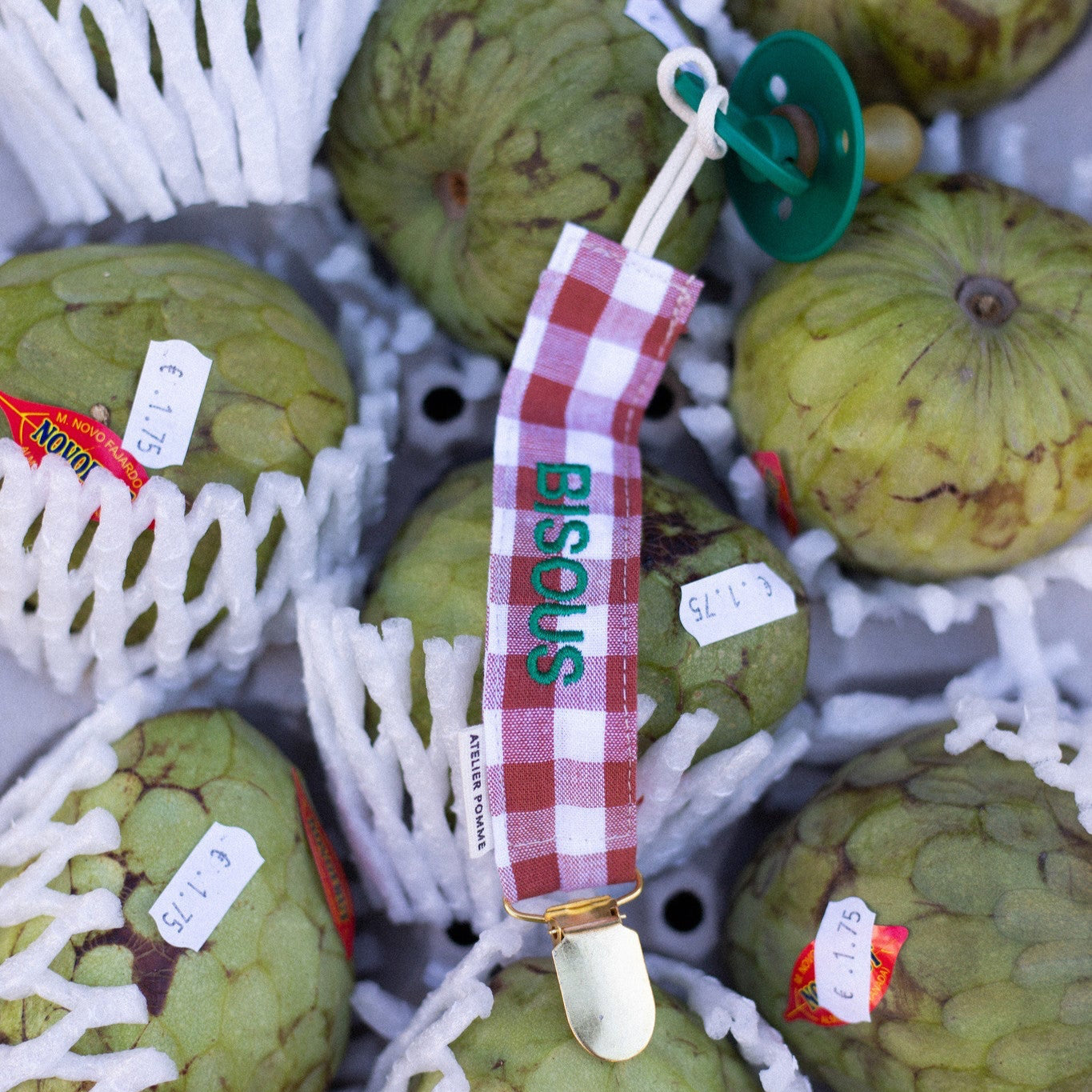 PACIFIER CORD CHECKED | BISOUS BRIQUE