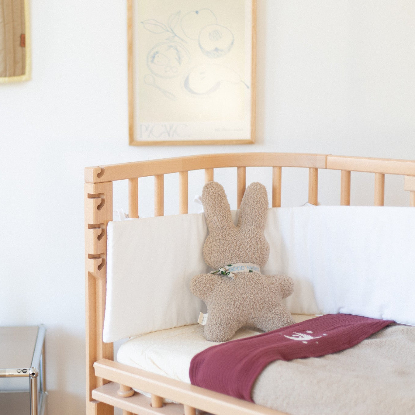 FLAT SHEET CRIB | BURGUNDY BOO
