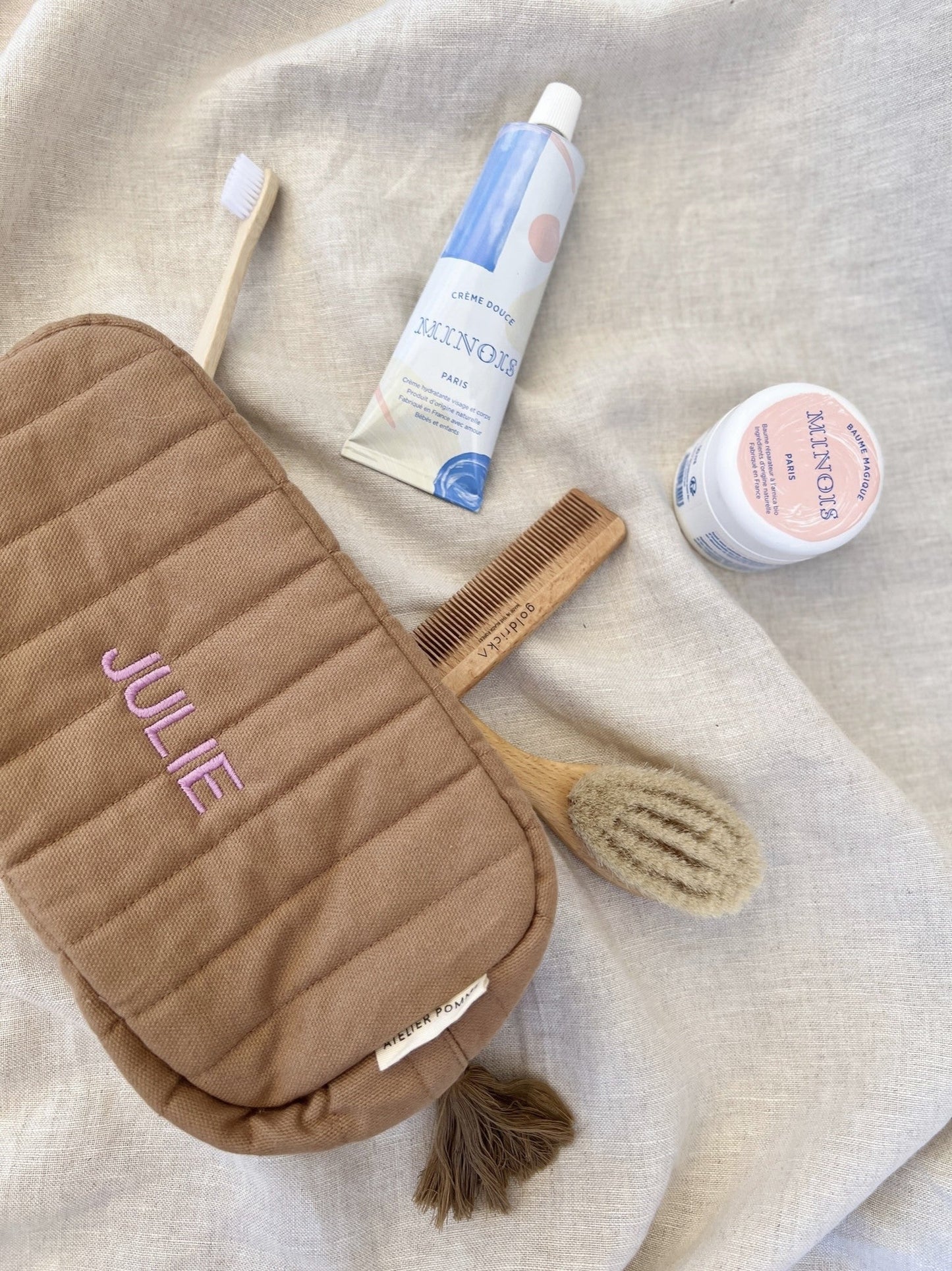 BABY ESSENTIALS POUCH | FINE BROWN