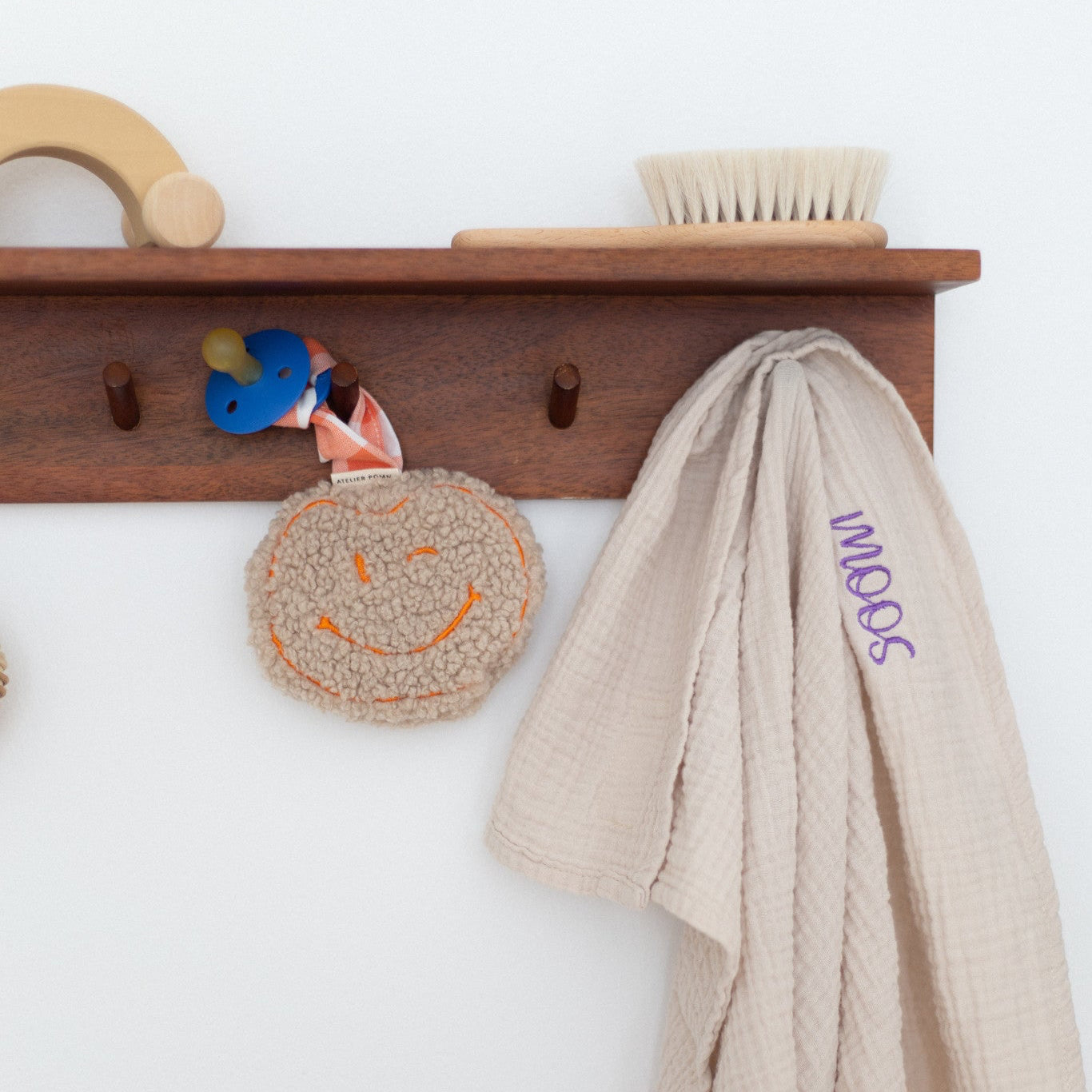 PACIFIER CLOTH POMME TEDDY | OOPSY ORANGE