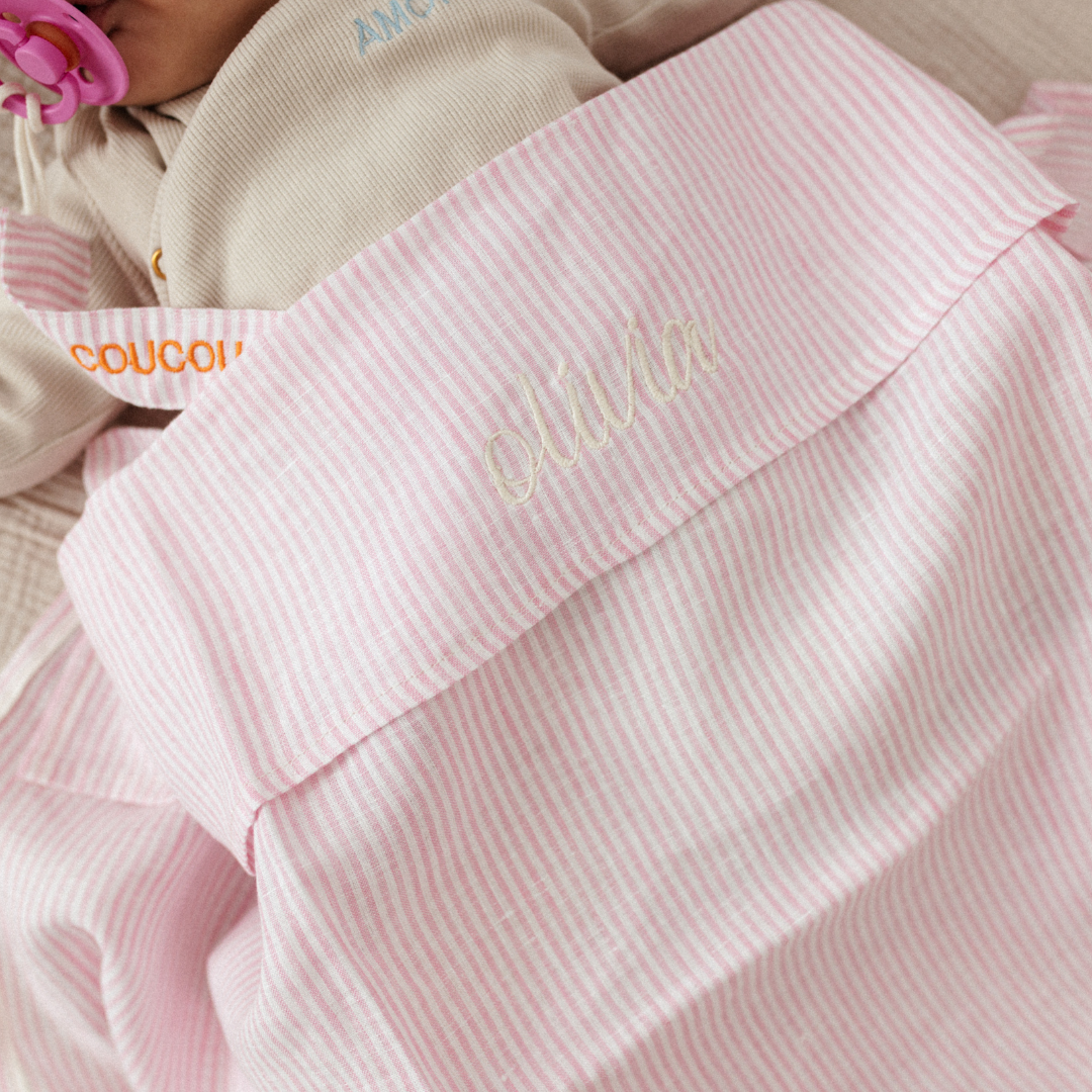 FLAT SHEET COT | LOVELY LINEN PINKY PROMISE