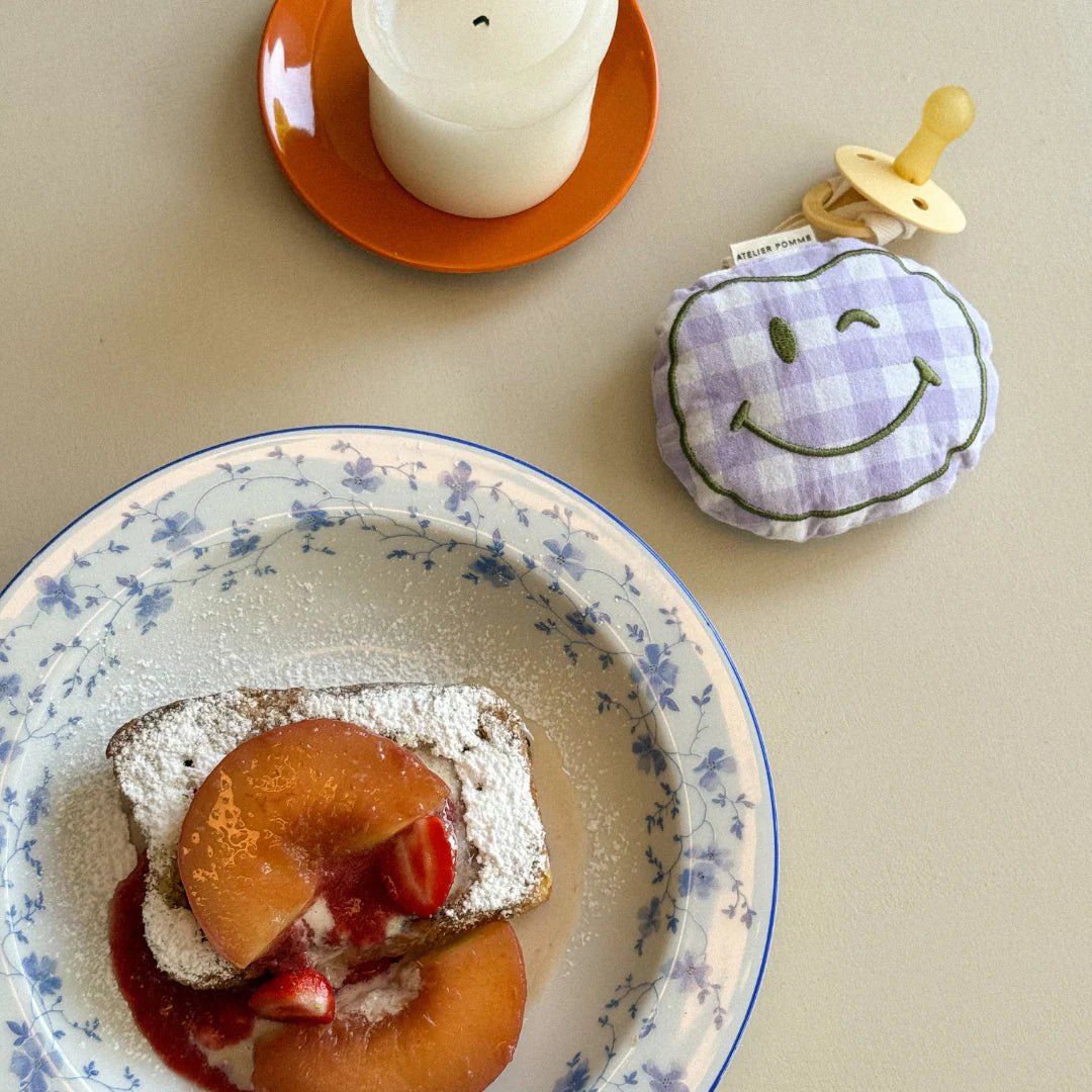 PACIFIER CLOTH POMME | CHECKED LILA