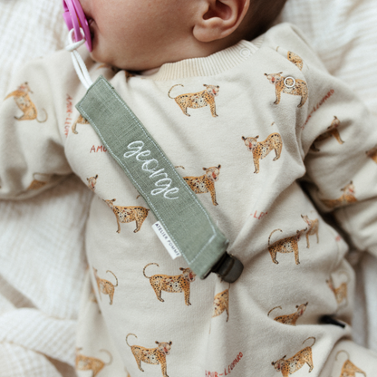 PACIFIER CORD LOVELY LINEN | MORNING MOSS