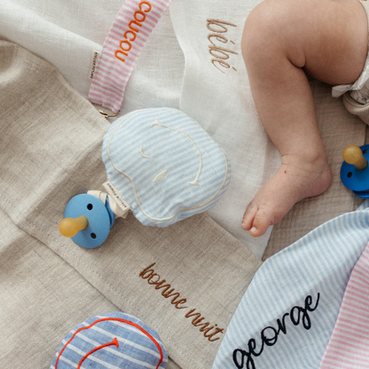 PACIFIER CLOTH - POMME - LOVELY LINEN DREAMY BLUE