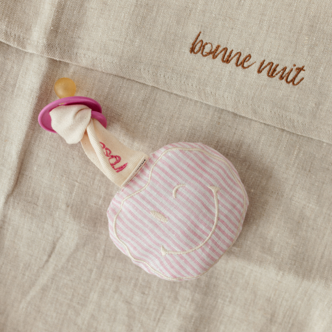 PACIFIER CLOTH - POMME - LOVELY LINEN PINKY PROMISE