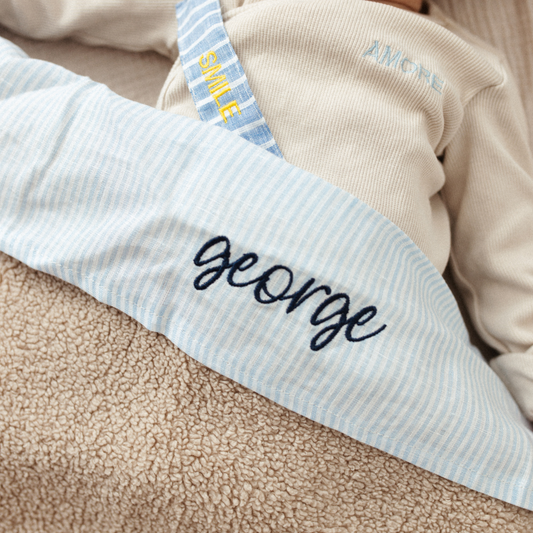 FLAT SHEET COT - LOVELY LINEN DREAMY BLUE