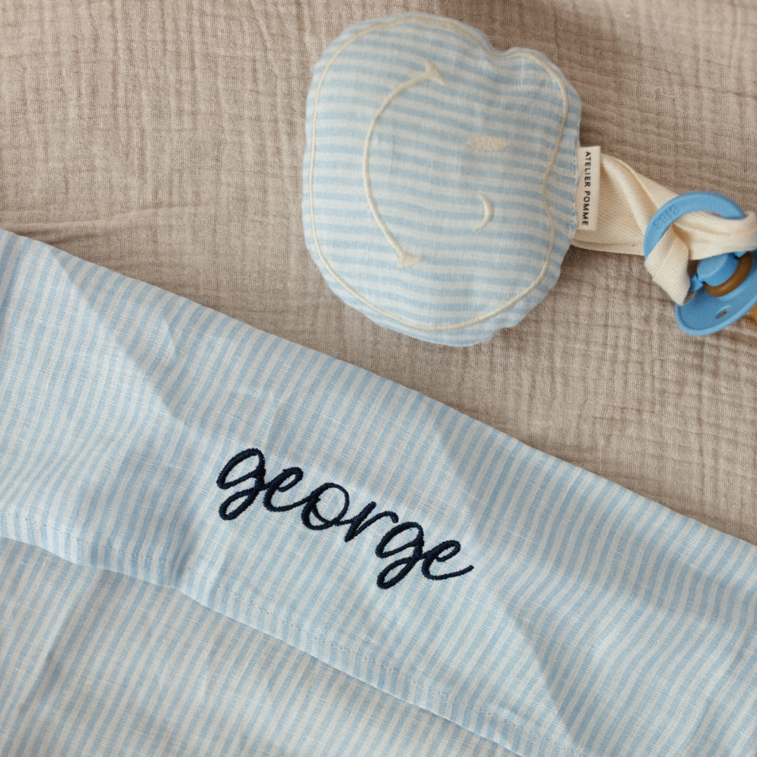 PACIFIER CLOTH - POMME - LOVELY LINEN DREAMY BLUE