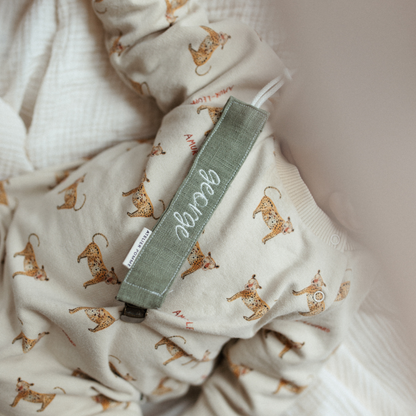 PACIFIER CORD LOVELY LINEN | MORNING MOSS