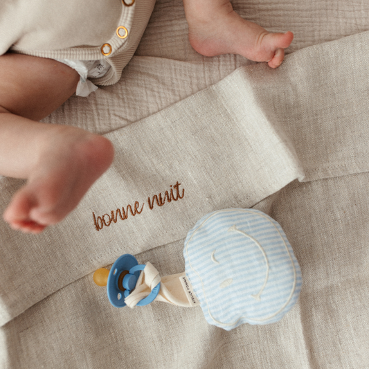 PACIFIER CLOTH - POMME - LOVELY LINEN DREAMY BLUE