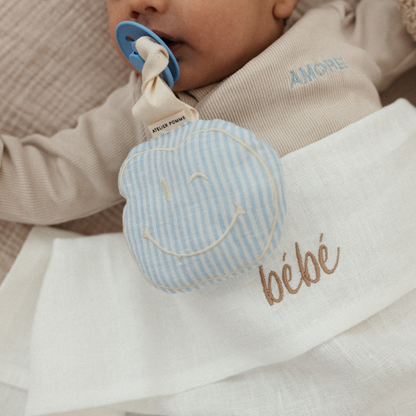 PACIFIER CLOTH - POMME - LOVELY LINEN DREAMY BLUE