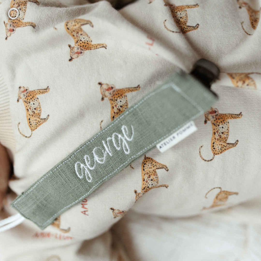 PACIFIER CORD LOVELY LINEN | MORNING MOSS
