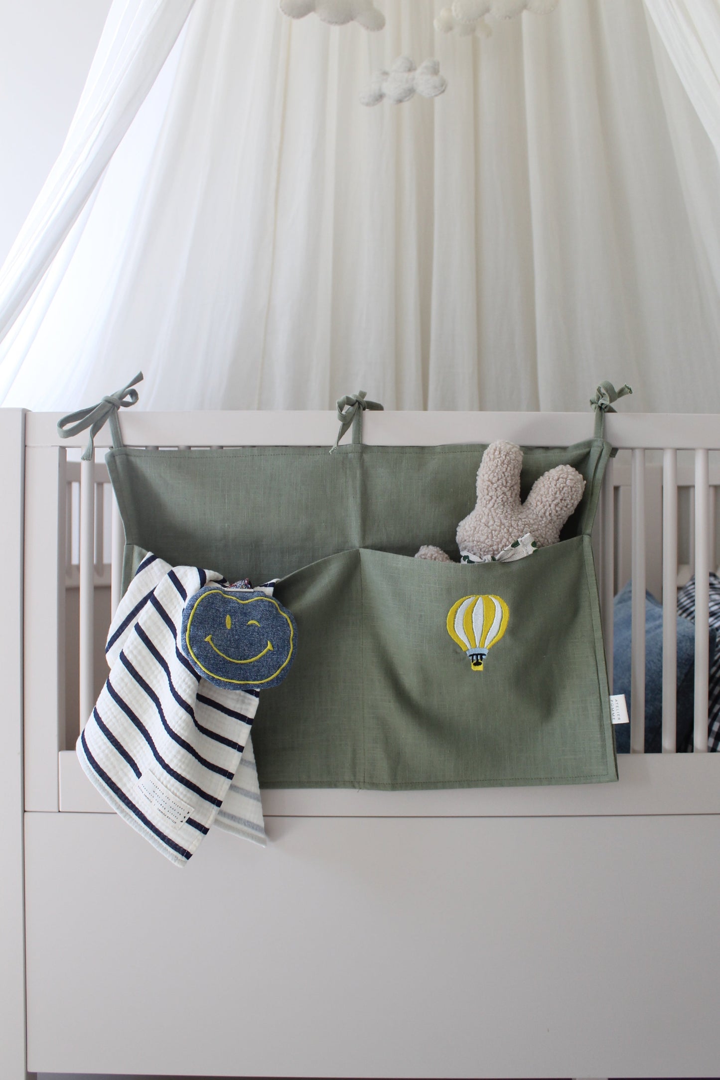 LINEN BED POCKET | MORNING MOSS