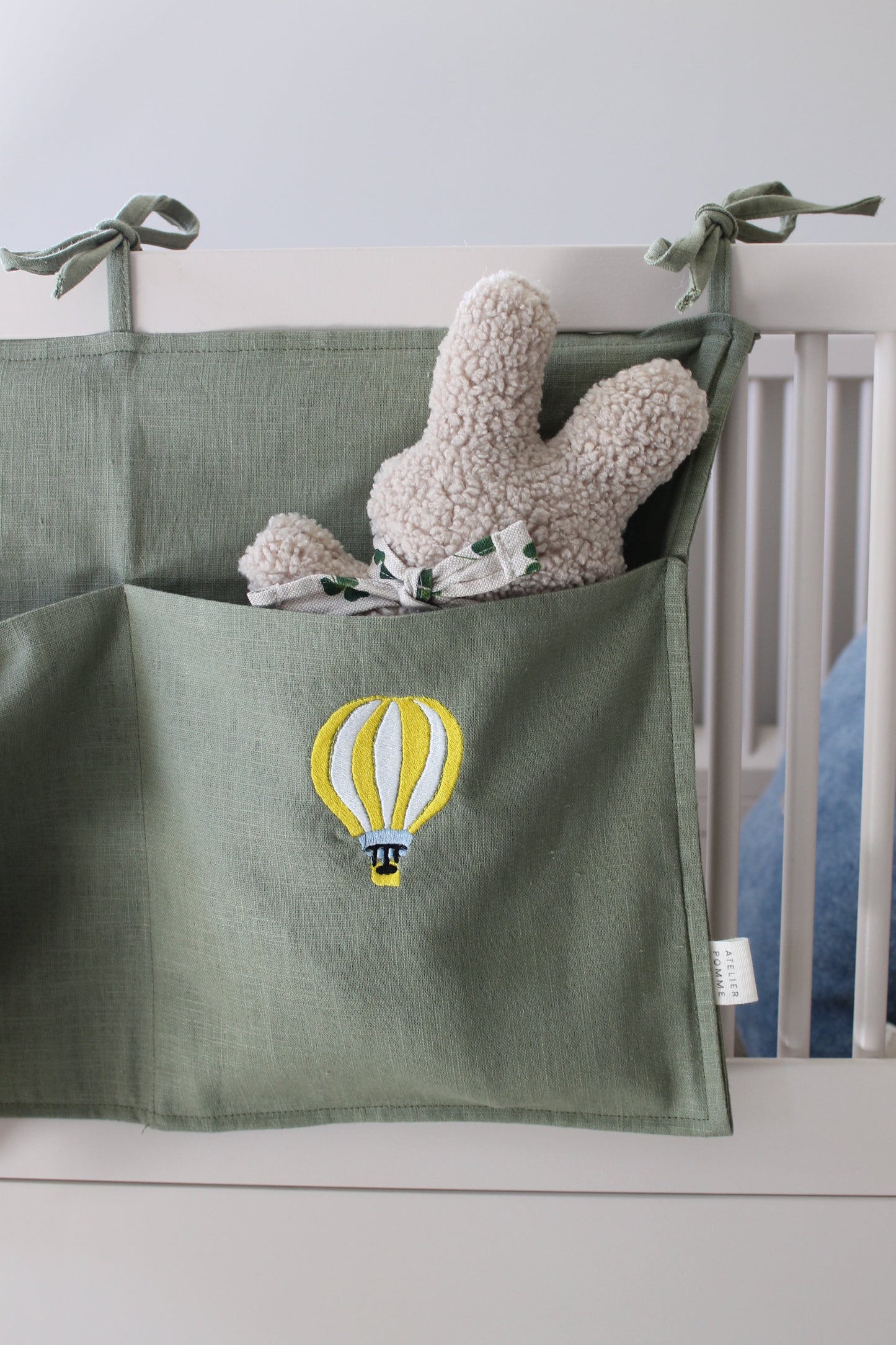 LINEN BED POCKET | MORNING MOSS