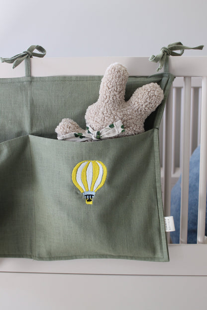 LINEN BED POCKET | MORNING MOSS