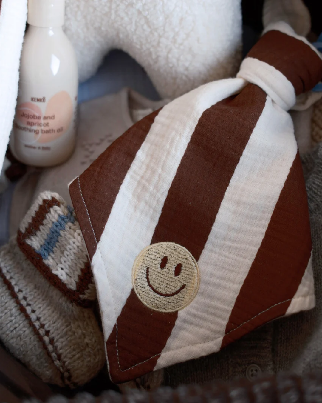 PACIFIER CLOTH | CUDDLE THE BROWN STRIPE