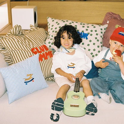 CUSHION CHECKED | BABY BLUE