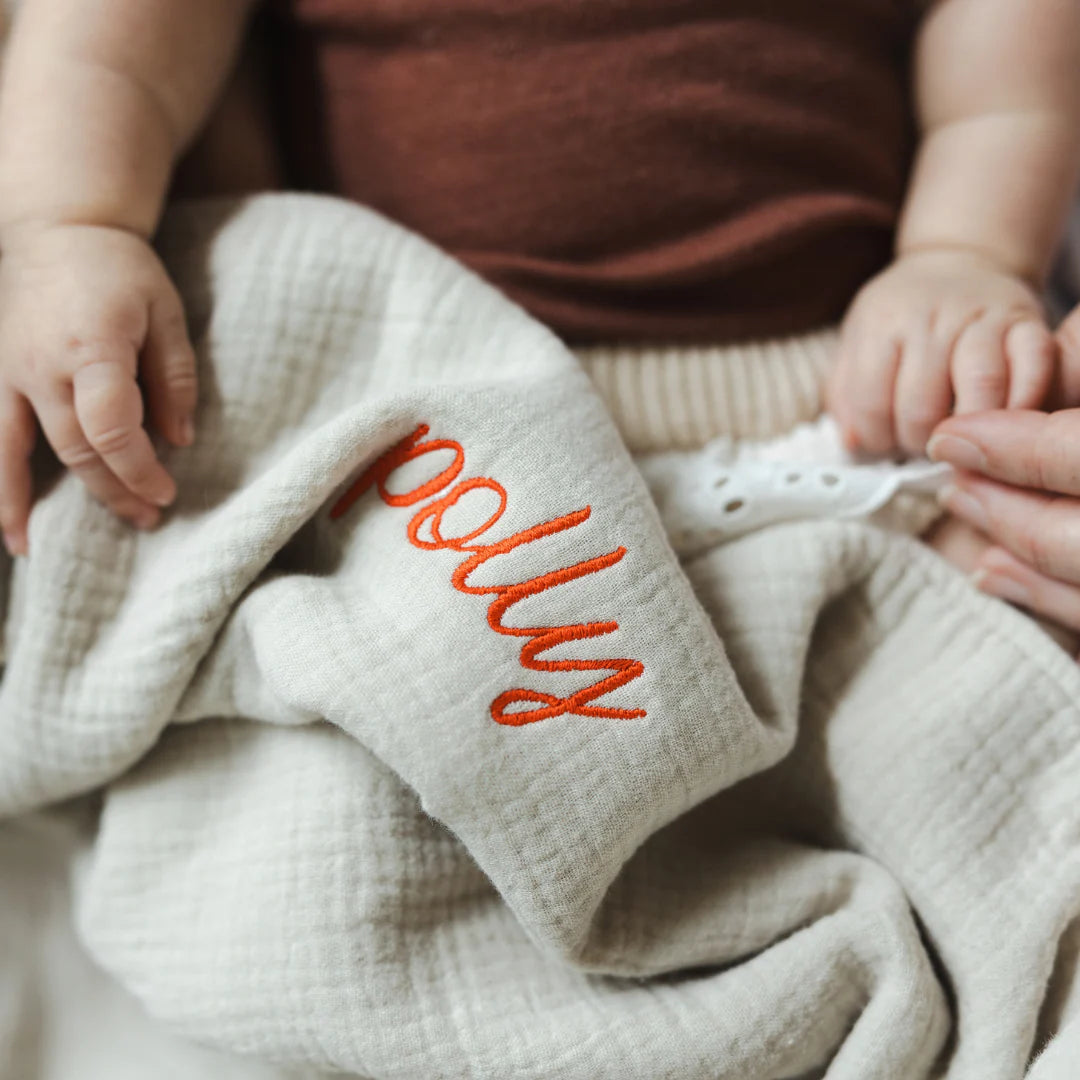 MUSLIN BLANKET BONJOUR BEIGE | CRIB