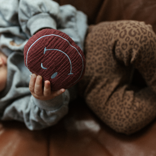 baby houdt speenknuffel vast