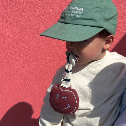 PACIFIER CLOTH POMME |  BURGUNDY BOO