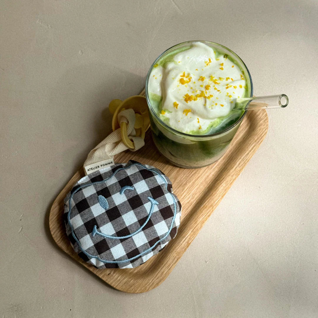 PACIFIER CLOTH POMME | CHECKED BETTER BROWNIE