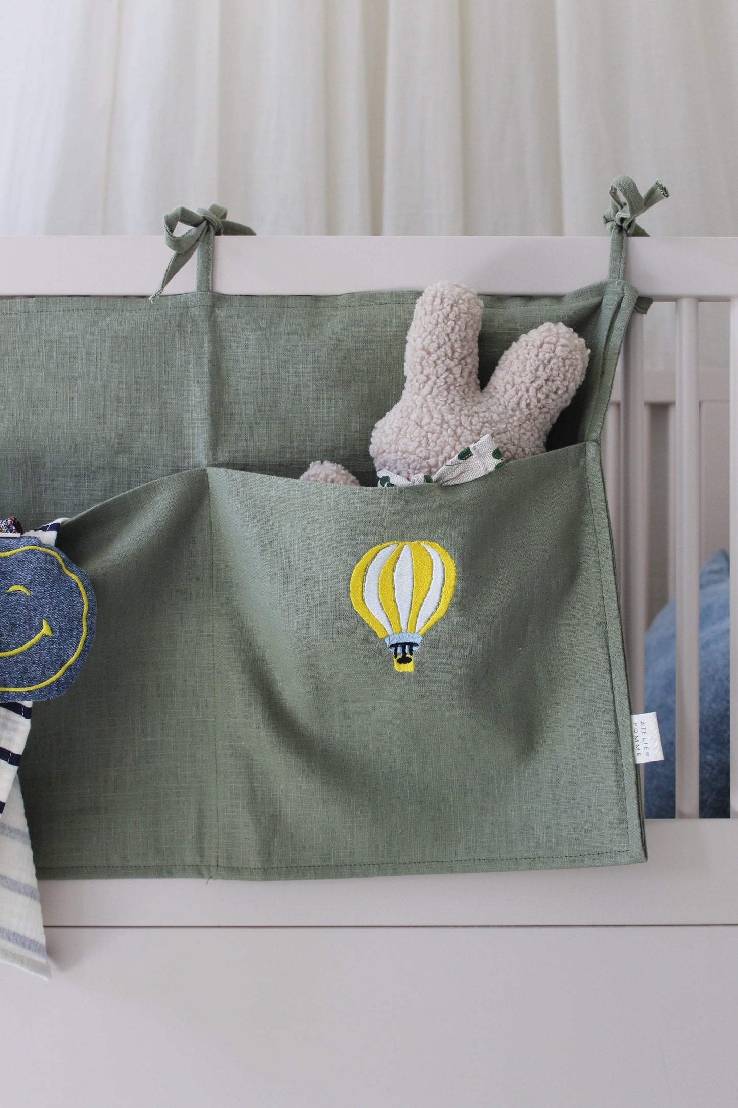 LINEN BED POCKET | MORNING MOSS