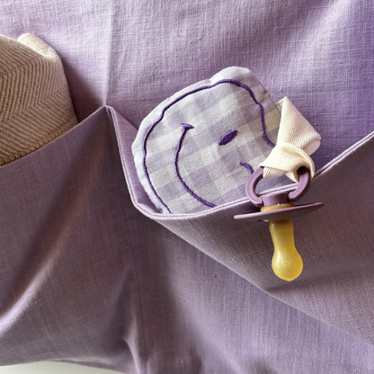 PACIFIER CLOTH POMME | CHECKED LILA