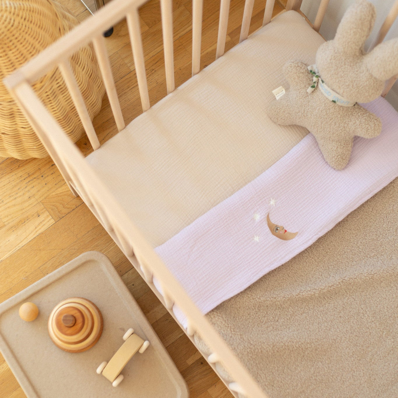 FITTED SHEET COT | BONJOUR BEIGE