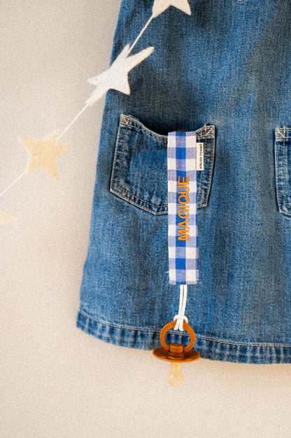 PACIFIER CORD CHECKED | BOOGIE BLUE