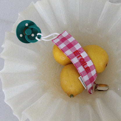 PACIFIER CORD CHECKED | BLOWY BUBBLEGUM