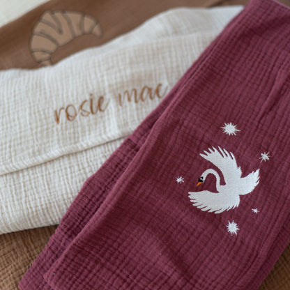 FLAT SHEET CRIB | BURGUNDY BOO