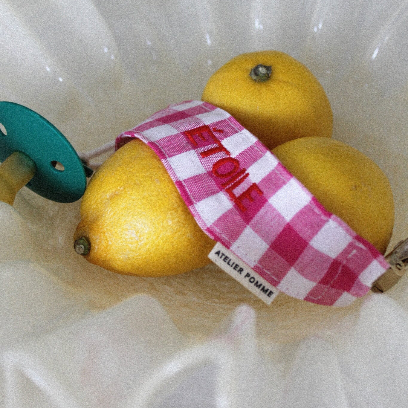 PACIFIER CORD CHECKED | BLOWY BUBBLEGUM