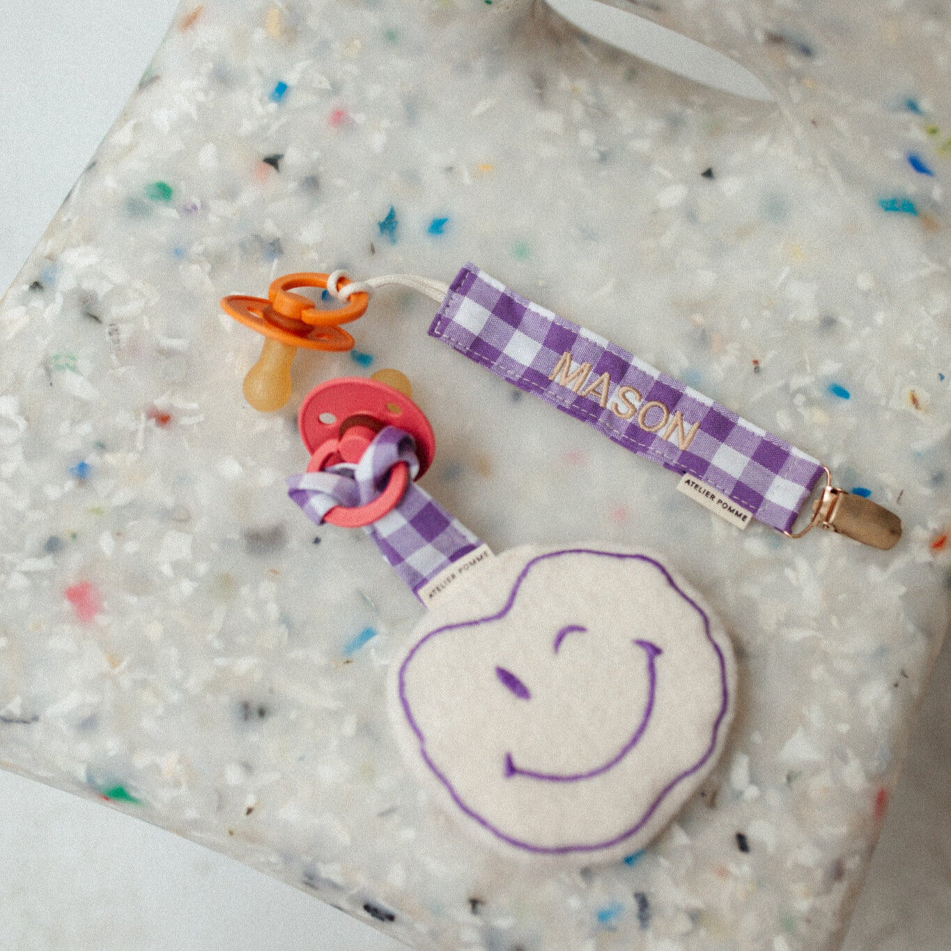 PACIFIER CORD CHECKED | PURPLE RAIN